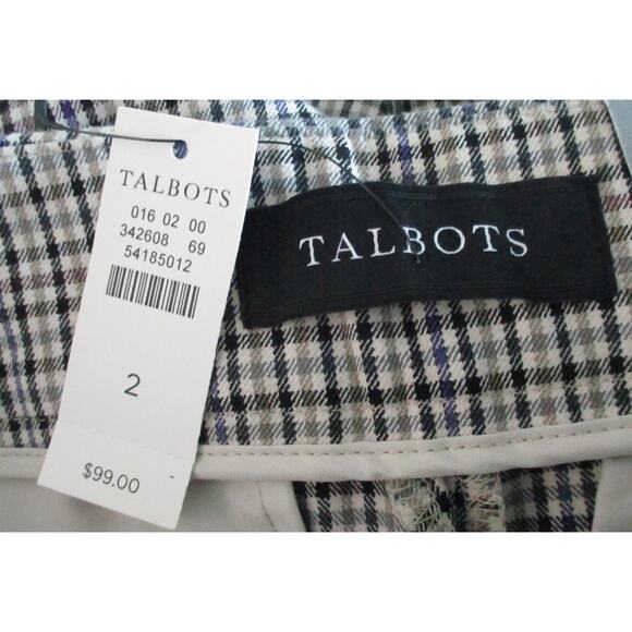 Talbots Women's Chatham Ankle Tan Mid Rise Side Zip Plaid Pants NWT Size 2 - Picture 10 of 12